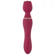Kép 6/8 - You2Toys - Rose Wand Vibrator - 10 funkciós masszírozó és G-pont vibrátor duó rózsa alakú fejjel (USB) - vörös