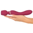 Kép 8/8 - You2Toys - Rose Wand Vibrator - 10 funkciós masszírozó és G-pont vibrátor duó rózsa alakú fejjel (USB) - vörös