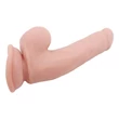 Kép 5/5 - T-skin Real - Bottomless Pleasure - rögzíthető, herés, élethű dildó (20cm) - testszínű