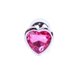 Kép 2/9 - B - Series HeavyFun - szív alakú, pink kristályos análdugó (ezüst)