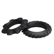 Kép 5/6 - Baile - Flowering Ring - virág alakú pénisz és makkgyűrű szett (2db/cs) - fekete