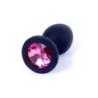 Kép 4/11 - Boss Series - Heavy Fun - pink gyémántos,  apró, szilikon análdugó (fekete)