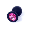 Boss Series - Heavy Fun - pink gyémántos,  közepes, szilikon análdugó (fekete)