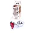 Kép 1/10 - Boss Series - Jewellery - szív alakú, vörös kristályos análdugó (ezüst)