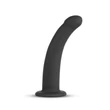 Kép 3/7 - EasyToys - Silicone Strap-On - hajlított, felcsatolható dildó állítható hevederrel (fekete)