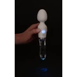 Kép 12/12 - Liaison - Glass Vibrator 1 - 10 funkciós, LED-es, szilikon masszírozó és üveg vibrátor duó (USB) - fehér