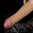 Kép 8/23 - Lovetoy - 8&quot; Dual Layered Silicone Rotator - forgófejes, rögzíthető, wireless, élethű vibrátor (20,5cm) - natúr