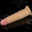 Kép 9/23 - Lovetoy - 8&quot; Dual Layered Silicone Rotator - forgófejes, rögzíthető, wireless, élethű vibrátor (20,5cm) - natúr