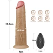 Kép 13/23 - Lovetoy - 8&quot; Dual Layered Silicone Rotator - forgófejes, rögzíthető, wireless, élethű vibrátor (20,5cm) - natúr