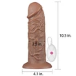 Kép 5/12 - Lovetoy - 10,5'' Realistic Chubby Vibrator Dildo - rögzíthető, távirányítású, élethű vibrátor (27cm) - barna