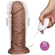 Kép 6/12 - Lovetoy - 10,5'' Realistic Chubby Vibrator Dildo - rögzíthető, távirányítású, élethű vibrátor (27cm) - barna