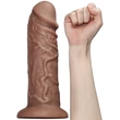 Kép 9/12 - Lovetoy - 10,5'' Realistic Chubby Vibrator Dildo - rögzíthető, távirányítású, élethű vibrátor (27cm) - barna