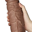 Kép 12/12 - Lovetoy - 10,5'' Realistic Chubby Vibrator Dildo - rögzíthető, távirányítású, élethű vibrátor (27cm) - barna