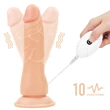 Kép 6/21 - Lovetoy - Ingen - Easy Strapon Set 7.5'' - wired, felcsatolható, élethű vibrátor hámmal (natúr)