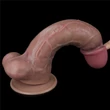 Kép 16/20 - Lovetoy - 10,5&quot; Dual-Layered Silicone Cock - rögzíthető, élethű, herés dildó (26,5cm) - natúr