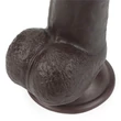 Kép 3/19 - Lovetoy - 9,5&quot; Sliding-Skin Dual Layer Dong - rögzíthető, herés, élethű dildó (24cm) - barna