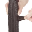 Kép 6/19 - Lovetoy - 9,5&quot; Sliding-Skin Dual Layer Dong - rögzíthető, herés, élethű dildó (24cm) - barna