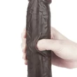 Kép 7/19 - Lovetoy - 9,5&quot; Sliding-Skin Dual Layer Dong - rögzíthető, herés, élethű dildó (24cm) - barna