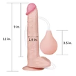 Kép 13/20 - Lovetoy - 11&quot; Squirt Extreme - spriccelő, élethű, rögzíthető, herés dildó (natúr)