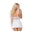 Kép 3/8 - Obsessive - 810-BAB-2 - csipke babydoll és tanga szett (L/XL) - fehér