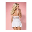 Kép 5/8 - Obsessive - 810-BAB-2 - csipke babydoll és tanga szett (L/XL) - fehér