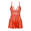Kép 6/8 - Obsessive - 838-BAB-3 - csipke babydoll és tanga szett (S/M) - piros