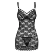 Kép 6/8 - Obsessive - 860-CHE-1 - csipke hálóing  és tanga szett (S/M) - fekete