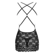 Kép 7/8 - Obsessive - 860-CHE-1 - csipke hálóing  és tanga szett (S/M) - fekete