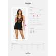 Kép 8/8 - Obsessive - Cecilla - csipke hálóing  és tanga szett (S/M) - fekete
