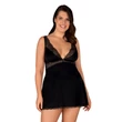 Kép 1/8 - Obsessive - Klarita - csipke babydoll és tanga szett (XXL/XXXL) - fekete