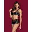 Kép 4/8 - Obsessive - Leatheria - 2 részes wetlook fehérnemű szett (L/XL) - fekete