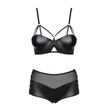 Kép 6/8 - Obsessive - Leatheria - 2 részes wetlook fehérnemű szett (L/XL) - fekete