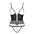 Kép 6/8 - Obsessive - Romanesa - csipke fűző és nyitott tanga szett (L/XL) - fekete