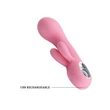 Kép 7/9 - Pretty Love - Chris - 7 funkciós, 3 motoros nyuszis csiklóizgató és G-pont vibrátor (USB) - pink