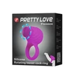 Kép 1/10 - Pretty Love - Florence - vibrációs péniszgyűrű forgőfejes csiklóizgatóval (USB) - lila 