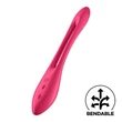Kép 4/11 - Satisfyer - Elastic Joy - prémium, dupla motoros multi-funkciós vibrátor (USB) - piros