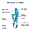 Kép 8/9 - Satisfyer - Embrace Me - prémium, dupla motoros, szilikon, csiklóizgató és G-pont vibrátor (USB) - türkiz