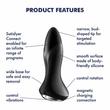 Satisfyer - Rotation Plug 1 - rotációs, websmart anál vibrátor (USB) - fekete