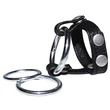 Kép 3/5 - Bad Kitty - Naughty Toys - Cock/Ball Ring - fém péniszgyűrű szegecses bőrszorítóval