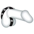Kép 4/5 - Bad Kitty - Naughty Toys - Cock/Ball Ring - fém péniszgyűrű szegecses bőrszorítóval