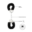 Kép 4/5 - ShotsToys - Furry Handcuffs - szőrös csuklóbilincs (fekete)