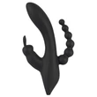 Kép 11/13 - Sweet Smile - Triple G-Spot Vibrator - nyuszis csiklóizgató, vibrációs análgyöngy és G-pont vibrátor trió (USB) - fekete