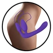 Kép 5/5 - You2Toys - Strapless Strap-On - tripla, tartópánt nélküli felcsatolható dildó (lila)