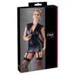 Kép 1/8 - Cottelli Party - Dress with Suspender Straps - erotikus testruha harisnyatartóval (XL) - fekete