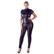 Kép 2/9 - Cottelli Collection Plus - Jumpsuit with Net - fenéknél nyitható, hálos testruha (XL) - fekete