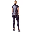 Kép 5/9 - Cottelli Collection Plus - Jumpsuit with Net - fenéknél nyitható, hálos testruha (XL) - fekete