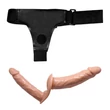 Kép 3/7 - Debra - Wearable Harness Strap on Double Ended Realistic Dildo - felcsatolható, élethű dildó páros állítható hevederrel