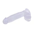 Kép 5/6 - Chisa Novelties - Hi-Rubber 7&quot; - rögzíthető, élethű, herés dildó (áttetsző)