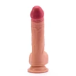 Kép 5/8 - Lovetoy - 8&quot; Dual-Layered Silicone Cock - rögzíthető, élethű, herés dildó (20,3cm) - natúr