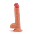 Kép 4/8 - Lovetoy - 8,5&quot; Dual-Layered Silicone Cock - rögzíthető, élethű, herés dildó (21,5cm) - testszínű